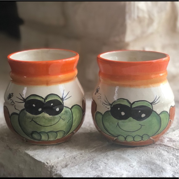 Hand Crafted Other - Vintage Talavera Mexican Frog Mugs/Planters 🐸